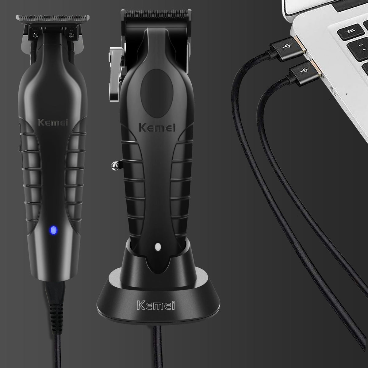 KEMEI clipper 2296 battery compartment indicating long runtime