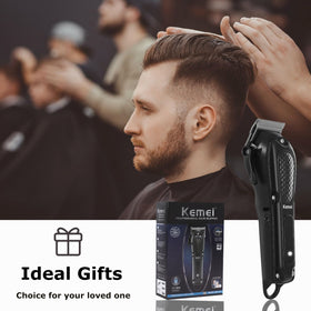 KEMEI clipper operates quietly for comfortable grooming sessions.