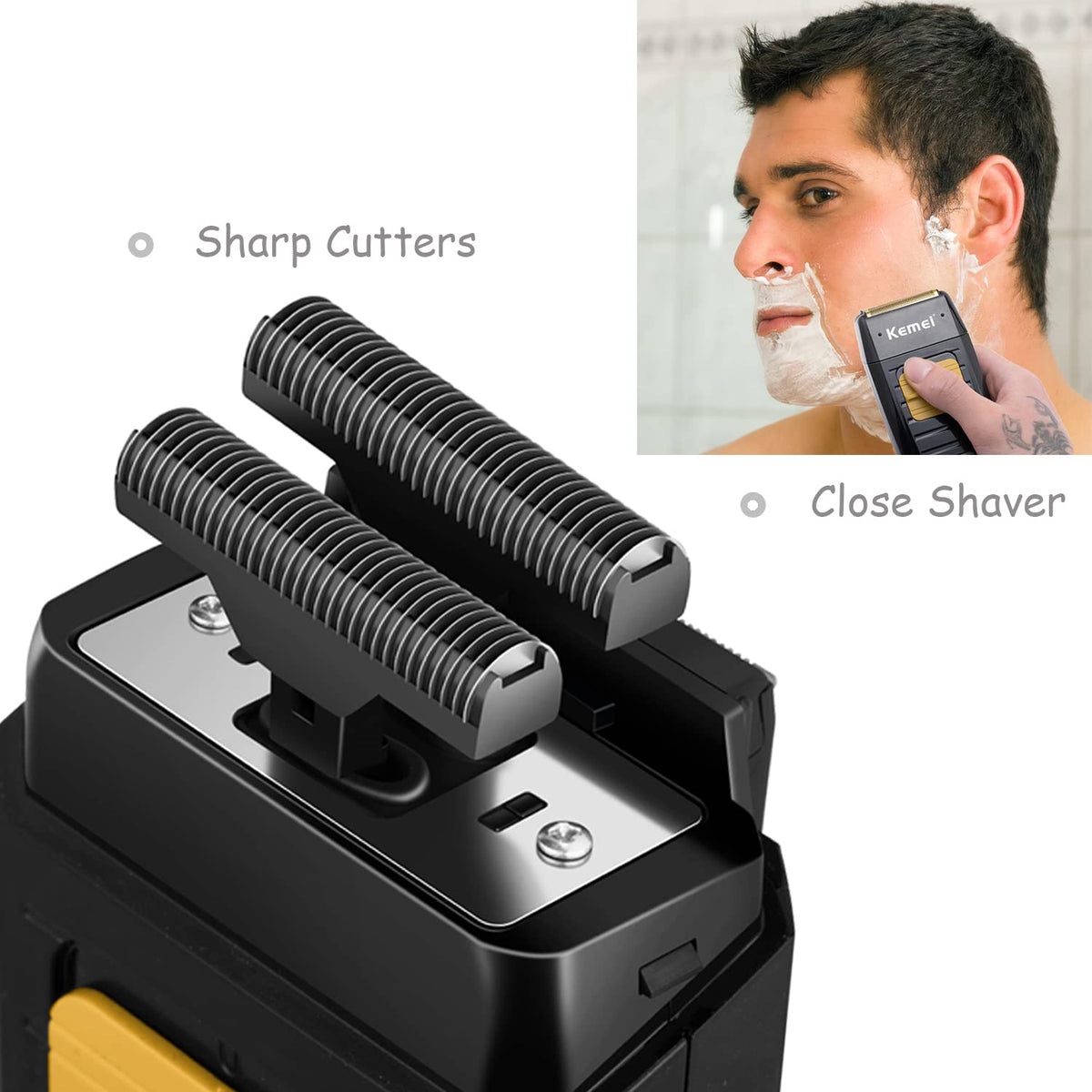KEMEI Foil Shaver with included accessories for immediate use