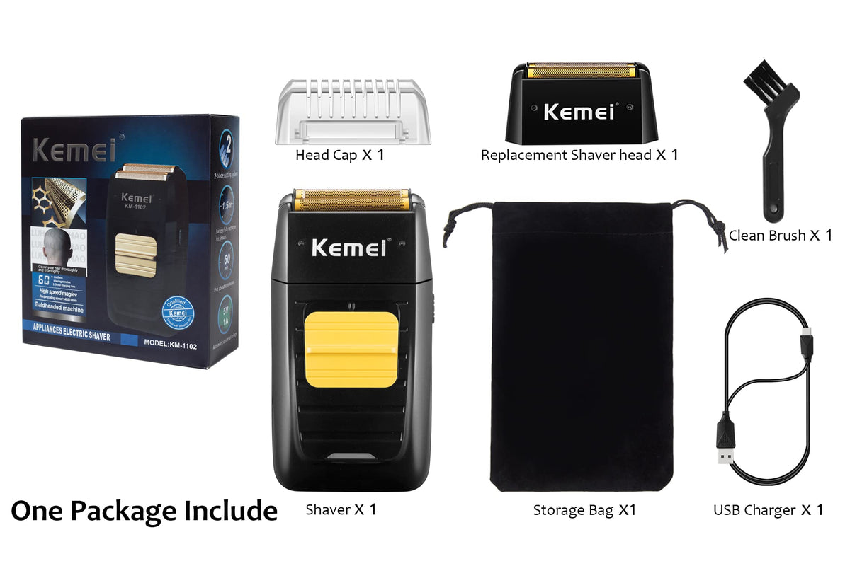 KEMEI Foil Shaver ideal for bald head shaving with smooth results