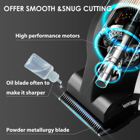 KEMEI included accessories including cape, oil, brushes and guards