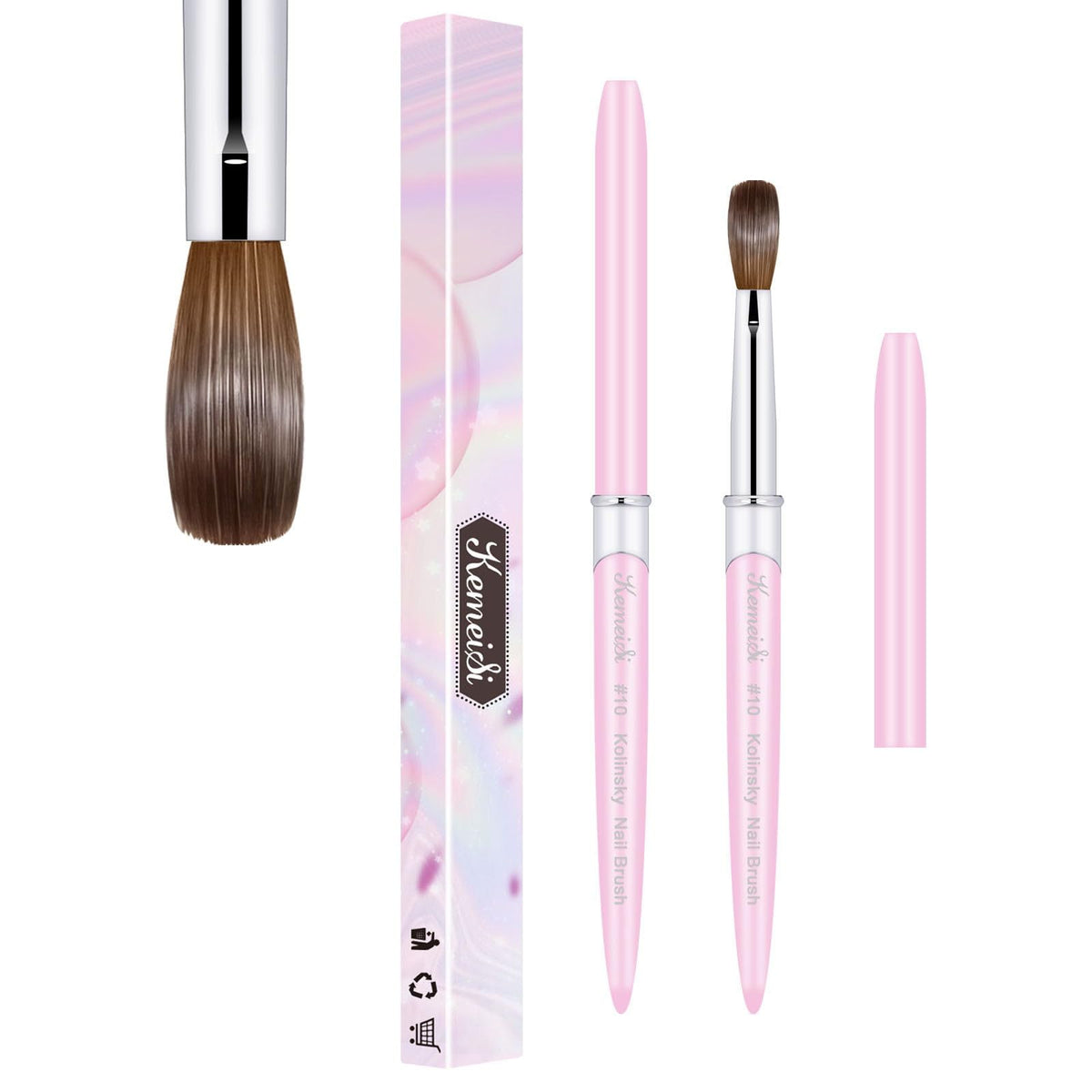 KEMEISI acrylic nail brush with Kolinsky bristles for precise sculpting