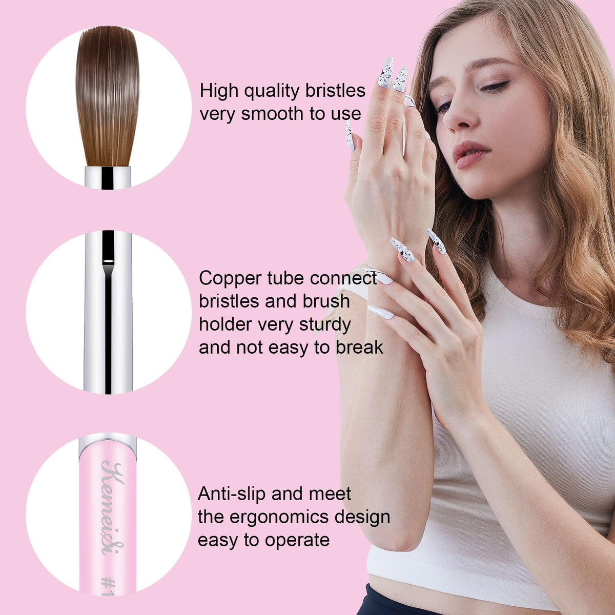 KEMEISI ergonomic handle reduces strain during long sessions