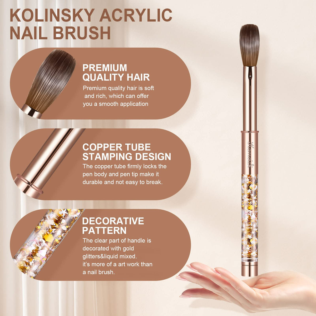 KEMEISI ergonomic handle provides comfortable, controlled nail art.