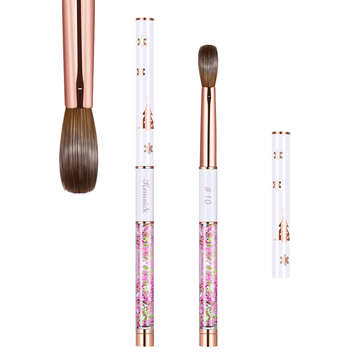 KEMEISI kolinsky bristle nail brush for precise acrylic sculpting