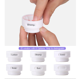 Kemozaka built-in labels on travel bottles keep contents clearly identified.