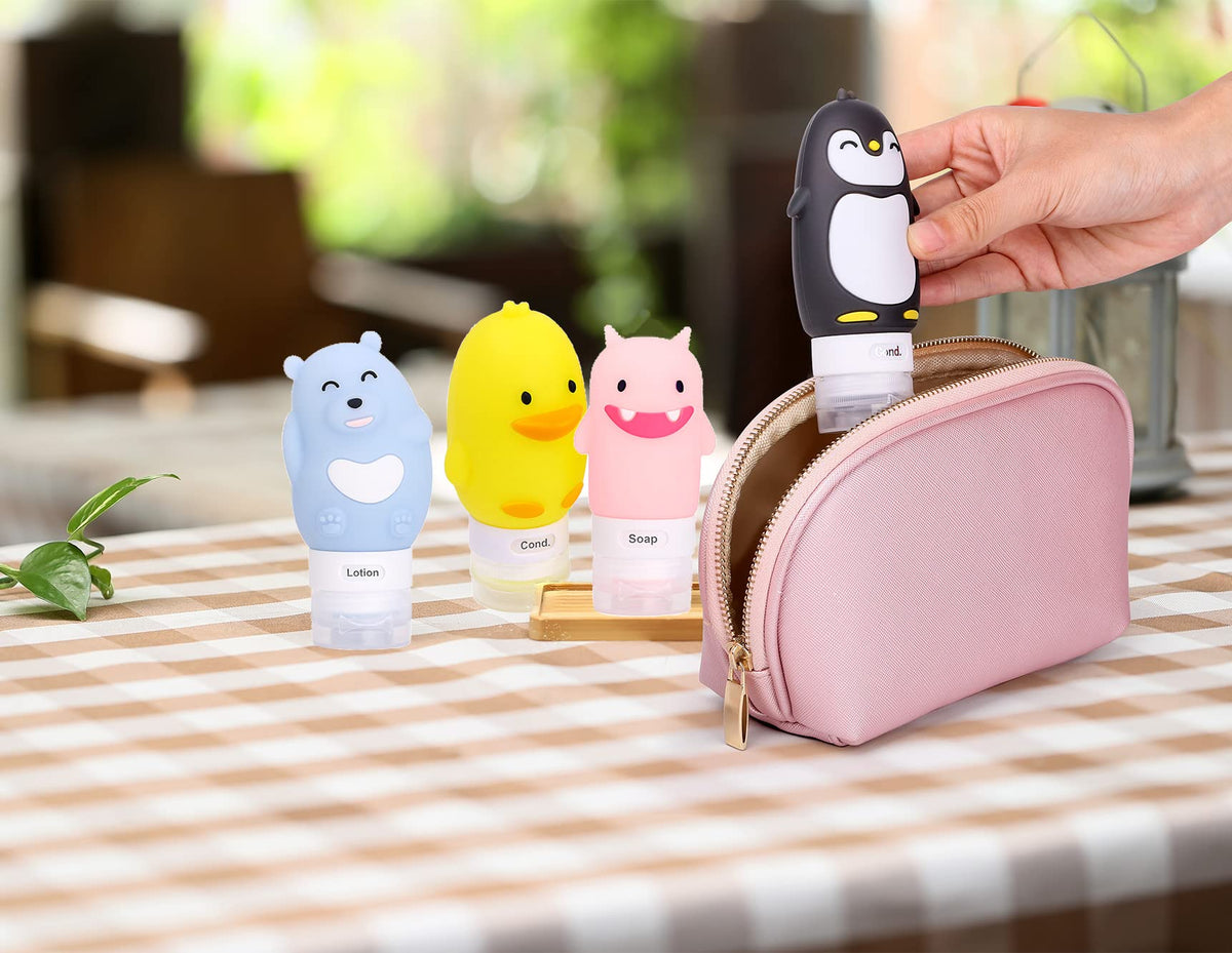 Kemozaka compact travel bottles ideal for air travel and weekend trips.