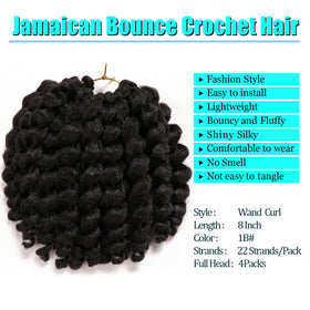 Kenkenten Jumpy Wand Curl crochet hair, 8 inch, natural look.