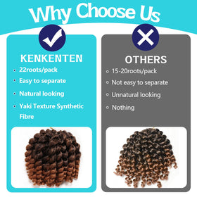 Kenkenten natural-looking crochet hair with easy brushing.