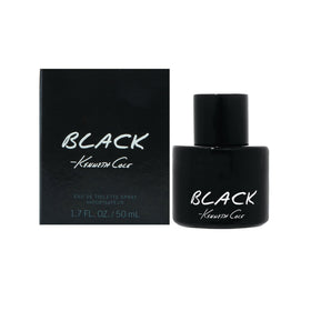 Kenneth Cole Black bottle side view, showcasing a sleek premium glass finish for daily refinement.