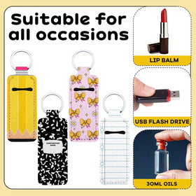 Kenning multicolor pencil-notebook design; playful classroom-themed accessory for teachers.