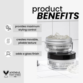 Kenra Clear Paste 20 close-up shows fibrous texture and pliable hold.