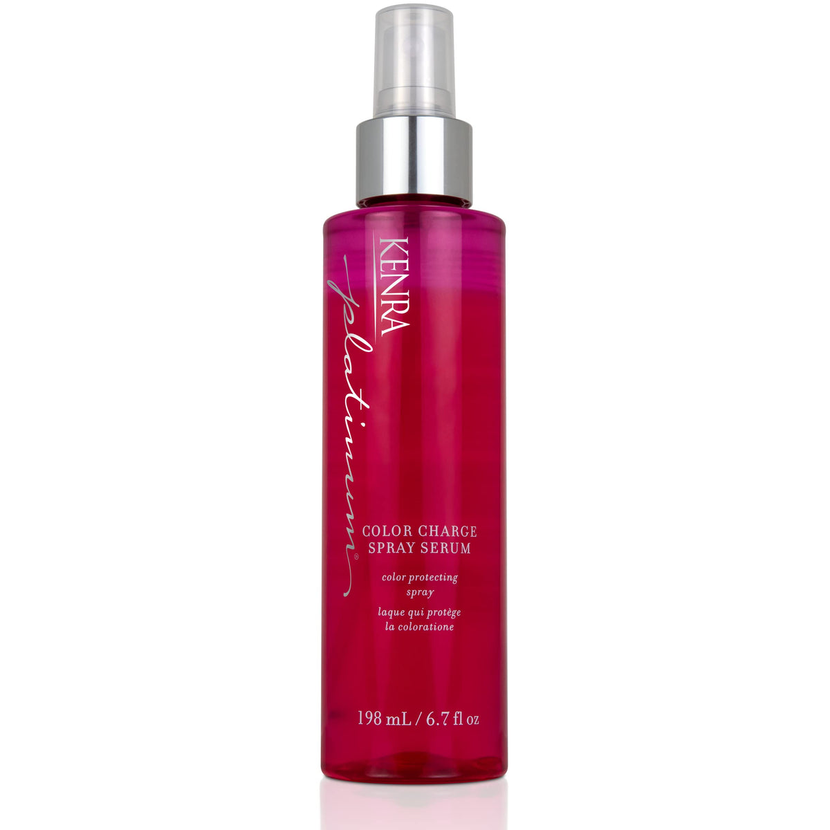 Kenra Platinum Color Charge Spray Serum bottle ready for color protection and shine