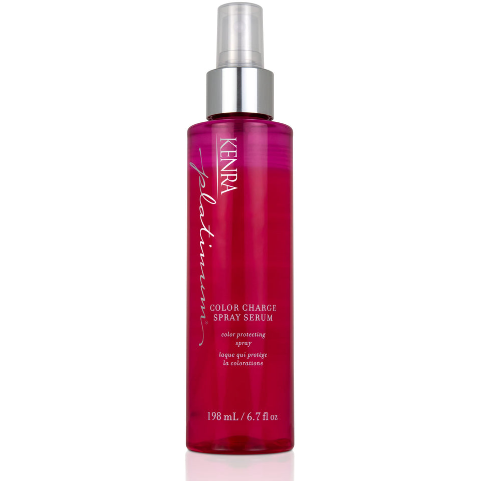 Kenra Platinum Color Charge Spray Serum bottle ready for color protection and shine