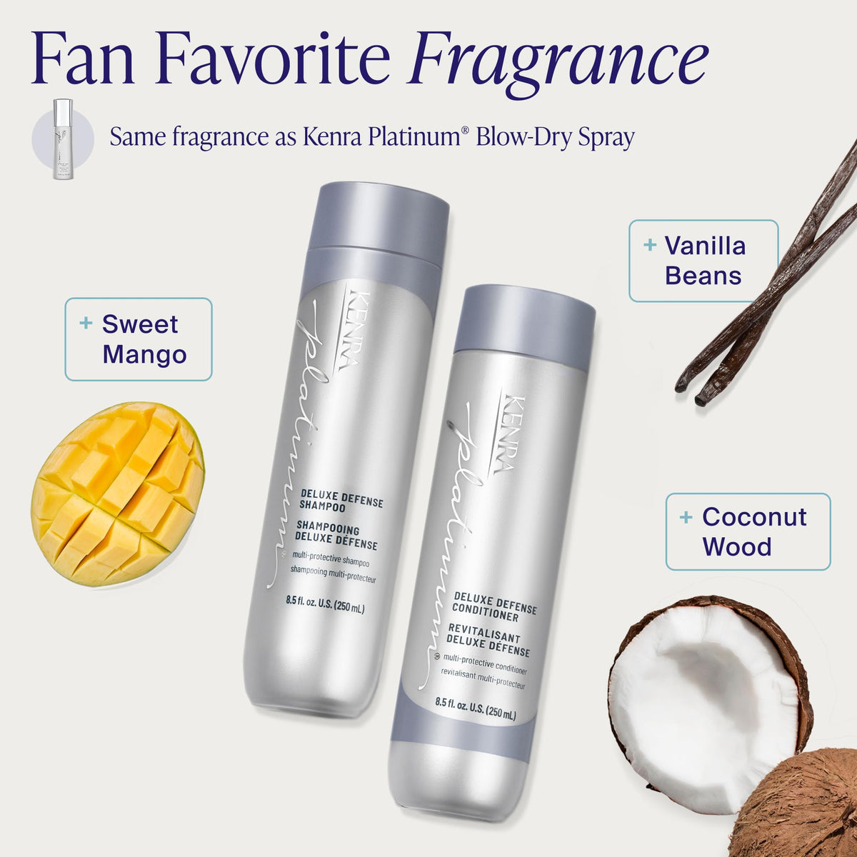 Kenra Platinum Deluxe Defense Conditioner movement demonstrates lightweight hydration on wet or dry hair