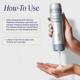 Kenra Platinum Deluxe Defense Conditioner shine closeup reveals enhanced gloss and moisture lock