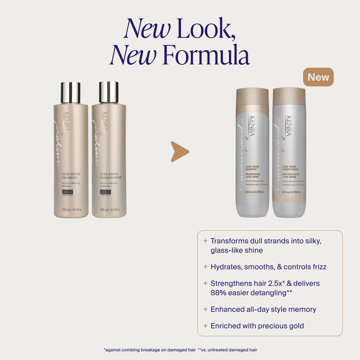 Kenra Platinum Luxe Shine Conditioner liquid texture close-up showing creamy, hydrating formula.