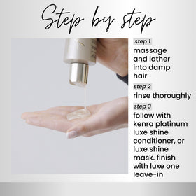 Kenra Platinum Luxe Shine Shampoo designed for daily use across hair types.