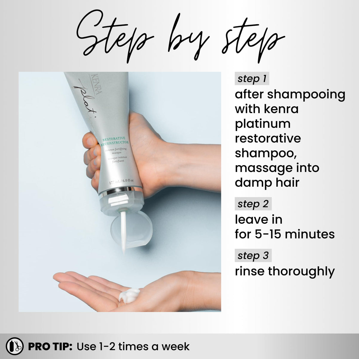 Creamy texture hints at rich fortifying treatment that penetrates hair cuticles