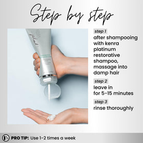Creamy texture hints at rich fortifying treatment that penetrates hair cuticles