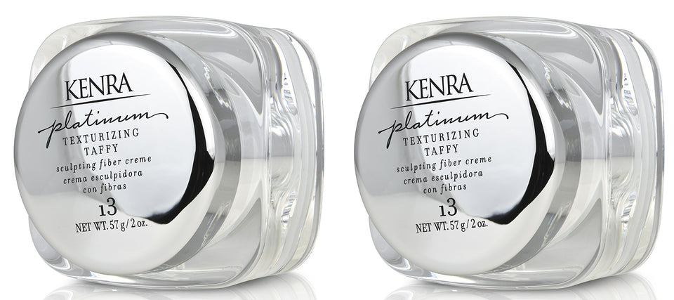 Kenra Platinum Texturizing Taffy 13 jar front view; travel-ready two-pack for styling on the go