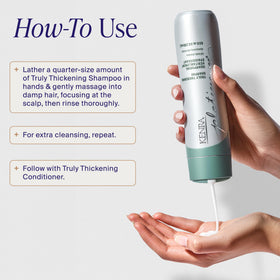 Sulfate-free formula of Kenra Platinum Truly Thickening Shampoo for lightweight cleansing