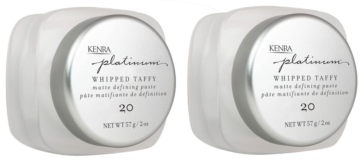 Kenra Platinum Whipped Taffy 20 bottle front view for compact, travel-friendly styling.