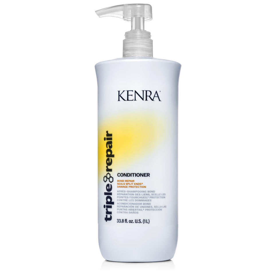 Kenra Triple Repair Conditioner bottle highlights bond repair and deep conditioning.