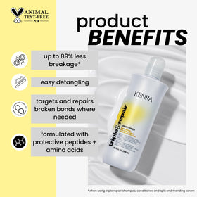 Kenra Triple Repair Conditioner being dispensed for smooth, even application.