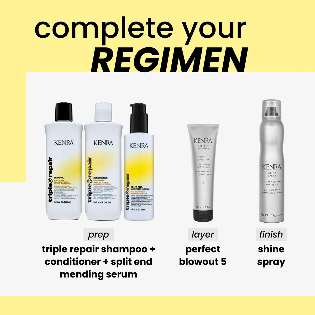 Kenra Triple Repair Conditioner seals split ends for a cleaner look.