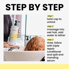 Kenra Triple Repair foam-lather shows rich cleansing while protecting bonds