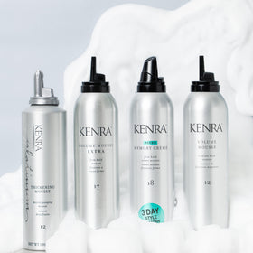 Kenra Volume Mousse Extra 17 finished look with smooth frizz control and shine.