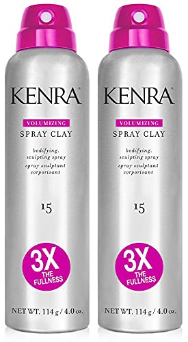 Kenra Volumizing Spray Clay 15 bottle front showing a compact, voluminous look.