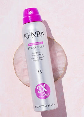 Kenra Volumizing Spray Clay 15 on textured waves boosts volume.