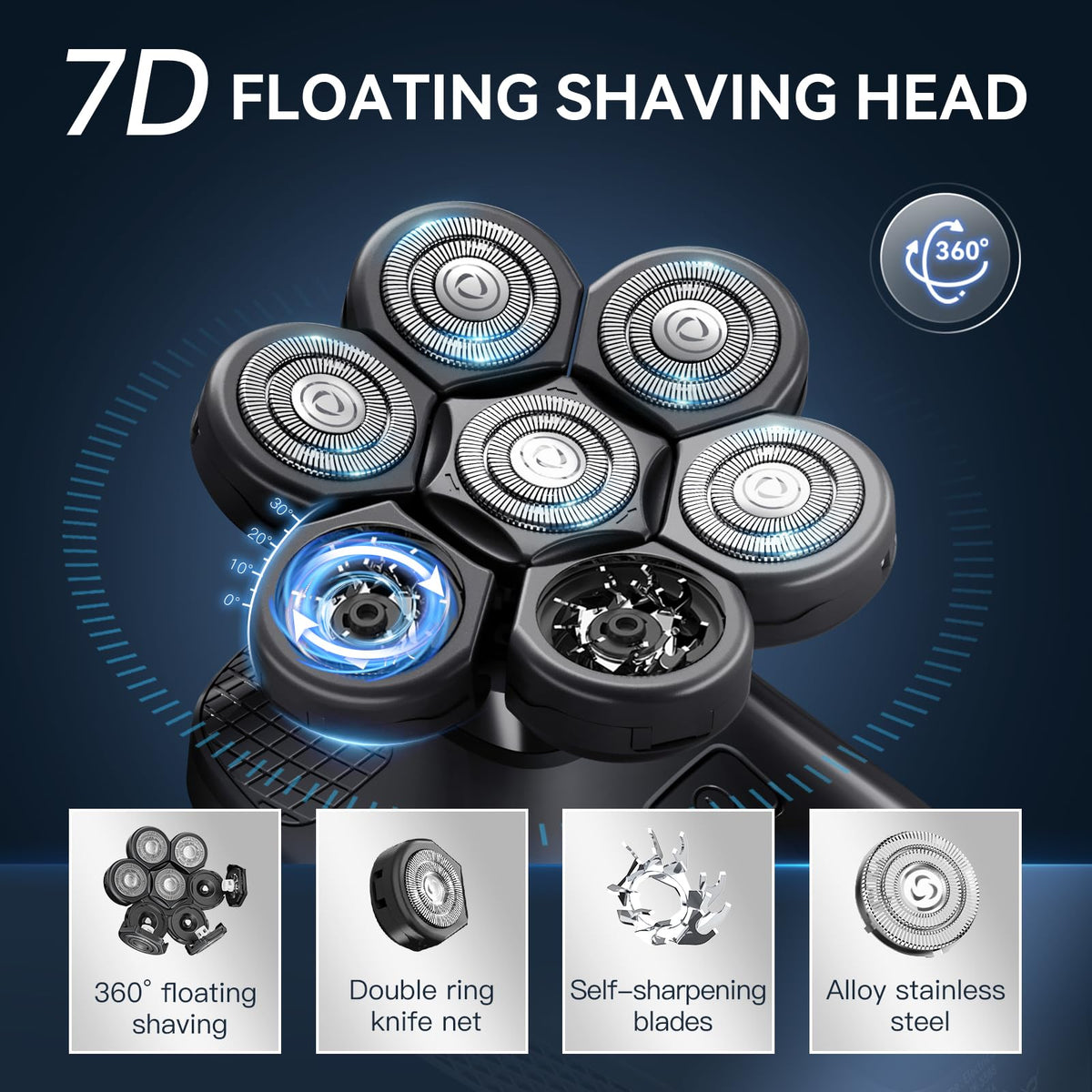Kensen 7D Head Shaver beard trimmer for neat facial styling.
