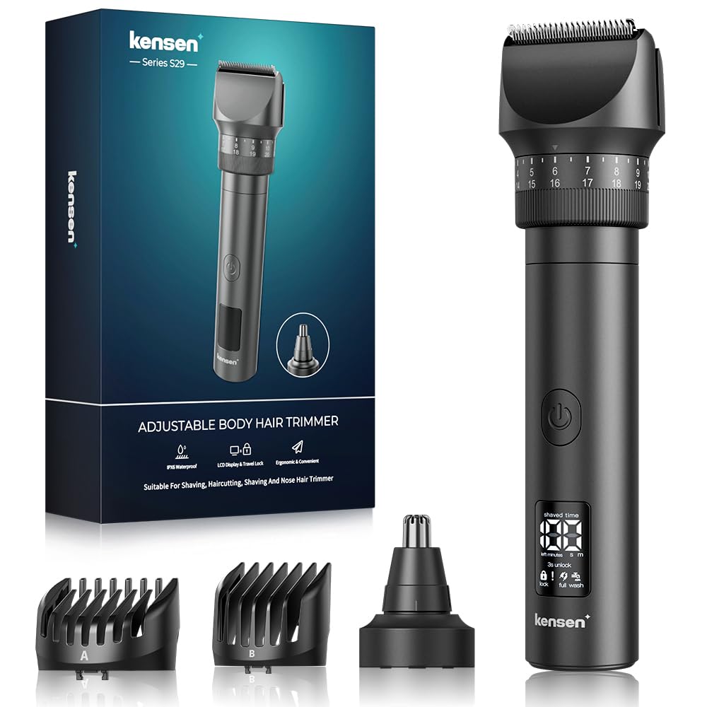 Kensen beard trimmer with 360° nose attachment for precise grooming at home.