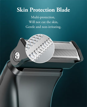 Kensen Body Hair Trimmer side view shows dual heads for versatile grooming.