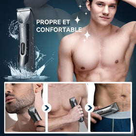 Kensen trimmer shown with guide combs for adjustable length control.