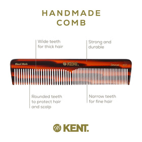 Kent 16T tortoise daily-use comb in bathroom for routine styling.