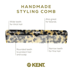Kent 16T TW large dresser-size comb for comfortable daily use.