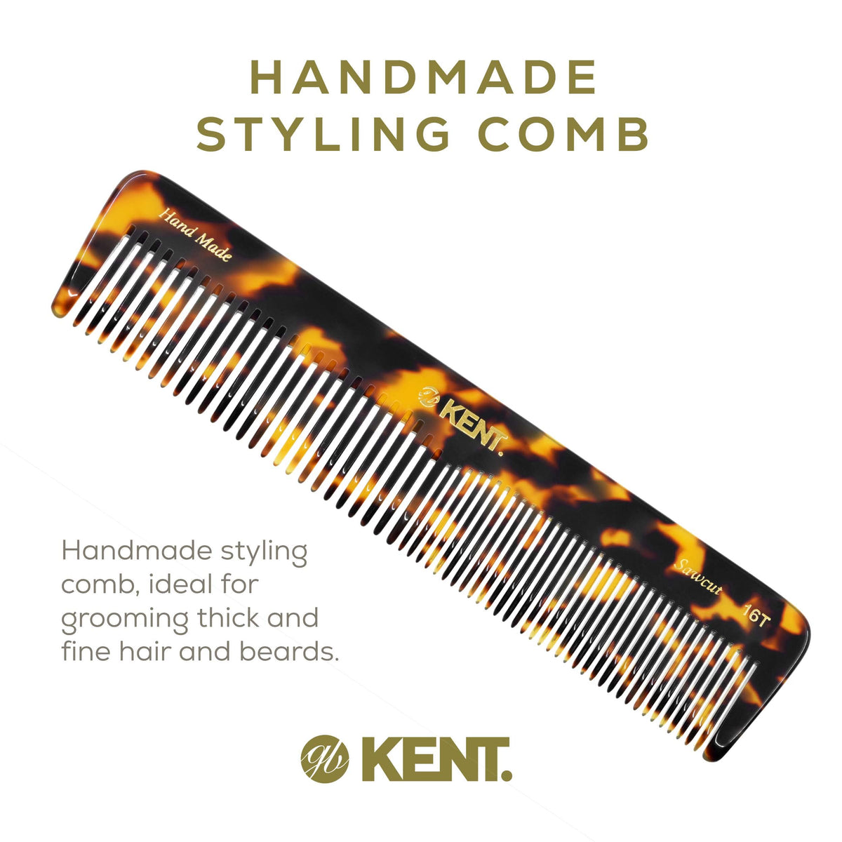 Kent 16T TY saw cut polished teeth glide through hair gently