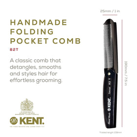 Kent 82T fine-toothed saw-cut teeth ensure smooth, snag-free grooming.