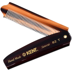 Kent 82T folding pocket comb with open graphite finish for on-the-go grooming.
