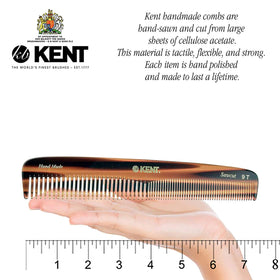 Close-up of Kent 9T fine teeth for precise moustache styling