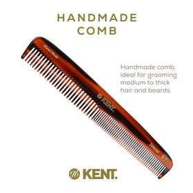 Kent 9T tortoise comb handmade and saw-cut for smooth glide.
