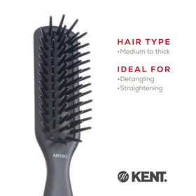 Narrow paddle design ideal for short to medium hair lengths