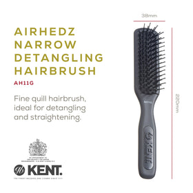 Kent Airhedz Pro narrow pin brush graphite grey closeup for smooth styling