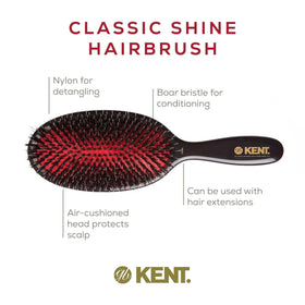 Kent boar bristle brush supports detangling while adding natural luster