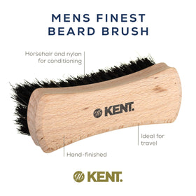Kent BRD6 compact beard brush for dry or wet beard grooming.