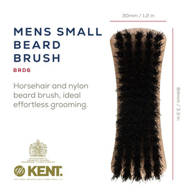 Kent BRD6 travel-beard-brush-natural-boar-bristle and beechwood handle in action.